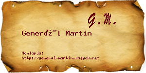 Generál Martin névjegykártya